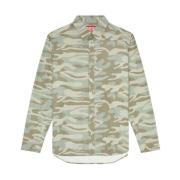 Camouflage Print Shirt Bruin Diesel , Multicolor , Heren