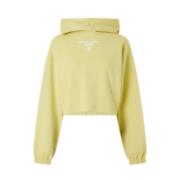 Gathered Hem Cropped Hoodie Geel Zand Calvin Klein , Yellow , Dames