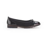 Zwarte Ballerina Schoenen van Fluweel en Lak Gabor , Black , Dames