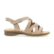 Velours leren sandalen met comfortkenmerken Gabor , Beige , Dames