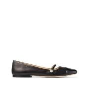 Zwarte platte schoenen met vierkante neus Jimmy Choo , Black , Dames