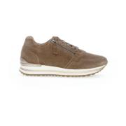 Cognac Suede Sneakers Gabor , Brown , Dames