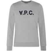 Grijze Sweatshirt met Logo A.p.c. , Gray , Heren