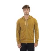 Elegant Hooded Zip Sweatshirt Alpha Studio , Brown , Heren