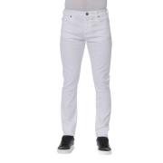 Elegante witte katoenmix jeans Trussardi , White , Heren