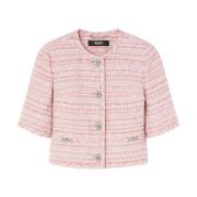 Roze Tweed Medusa Jas Versace , Pink , Dames