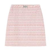 Roze Medusa Rok Tweed Hoge Taille Versace , Pink , Dames