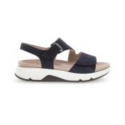 Blauwe Suède Sandalen Rolling Soft Gabor , Blue , Dames