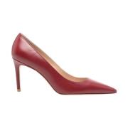 Rode Hak Pumps Glad Leer Puntige Neus Stiletto Stuart Weitzman , Red ,...