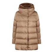 Eco-Fur Dubbele Voorkant Donsjas Herno , Beige , Dames