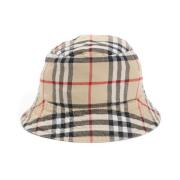 Archief Beige Check Bucket Hat Burberry , Beige , Dames