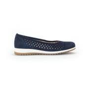 Blauwe Velours Ballerina Schoenen Comfortabele Stijl Gabor , Blue , Da...