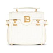 B-Buzz 23 gewatteerde leren tas Balmain , White , Dames