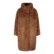 Faux Fur Midi Coat Herno , Brown , Dames