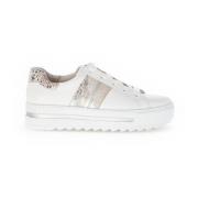 Witte Leren Casual Sport Sneakers Gabor , White , Dames