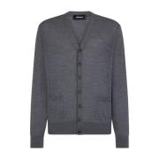 Grijze Gebreide Vest Trui Dsquared2 , Gray , Heren