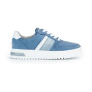 Blauwe Leren Sneakers Gabor , Blue , Dames