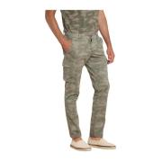 Camouflage Cargo Broek Extra Slim Fit Mason's , Green , Heren