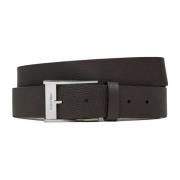 Klassieke Bruin Leren Riem met Gesp Calvin Klein , Brown , Heren