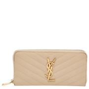 Pre-owned Leather wallets Yves Saint Laurent Vintage , Beige , Dames