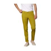 Stretch Satin Chino Broek Regular Fit Mason's , Green , Heren