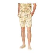 Slim Fit Bloemen Bermuda Shorts Mason's , Yellow , Heren