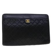 Pre-owned Fabric clutches Chanel Vintage , Black , Dames