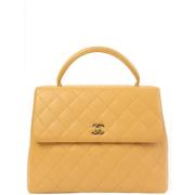 Pre-owned Leather handbags Chanel Vintage , Yellow , Dames