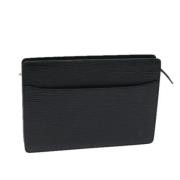 Pre-owned Leather clutches Louis Vuitton Vintage , Black , Dames