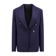 Blauwe Wol Blazer Aw22 Dames Bottega Veneta , Blue , Dames