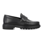 Zwarte Loafers met Penny Slot Detail Salvatore Ferragamo , Black , Her...