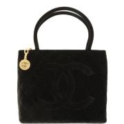 Pre-owned Velvet totes Chanel Vintage , Black , Dames