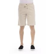 Beige Katoenen Bermuda Shorts met Koord Baldinini , Beige , Heren