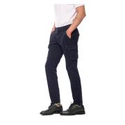 Extra Slim Fit Cargo Broek Marineblauw Mason's , Blue , Heren