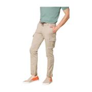 Extra Slim Cargo Broek in Tencel/Katoen Mason's , Beige , Heren