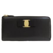 Pre-owned Leather wallets Salvatore Ferragamo Pre-owned , Black , Dame...