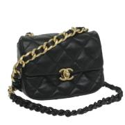 Pre-owned Leather chanel-bags Chanel Vintage , Black , Dames