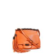 Pre-owned Leather totes Gucci Vintage , Orange , Dames