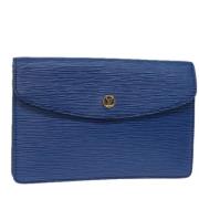 Pre-owned Leather clutches Louis Vuitton Vintage , Blue , Dames