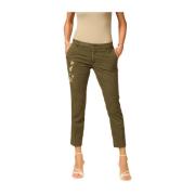 Curvy Chino Broek met Borduursel Mason's , Green , Dames