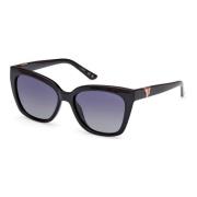 Stijlvolle zonnebril in Shiny Black/Smoke Guess , Black , Dames