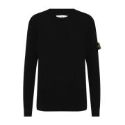 Kompas Motief Wollen Trui Stone Island , Black , Heren