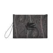 Paisley Jacquard Katoenen Tas met Pegaso Etro , Black , Dames