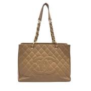 Pre-owned Leather totes Chanel Vintage , Yellow , Dames