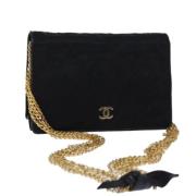 Pre-owned Satin chanel-bags Chanel Vintage , Black , Dames