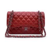 Pre-owned Leather chanel-bags Chanel Vintage , Red , Dames