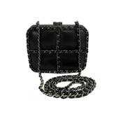 Pre-owned Leather clutches Chanel Vintage , Black , Dames