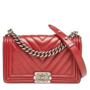 Pre-owned Leather chanel-bags Chanel Vintage , Red , Dames