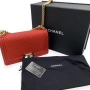 Pre-owned Leather chanel-bags Chanel Vintage , Red , Dames