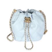 Pre-owned Leather chanel-bags Chanel Vintage , Blue , Dames